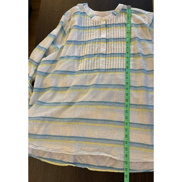 Lane Bryant Striped Linen-Blend Button-Front Tunic Top Size 22/24 - Picture 7 of 8
